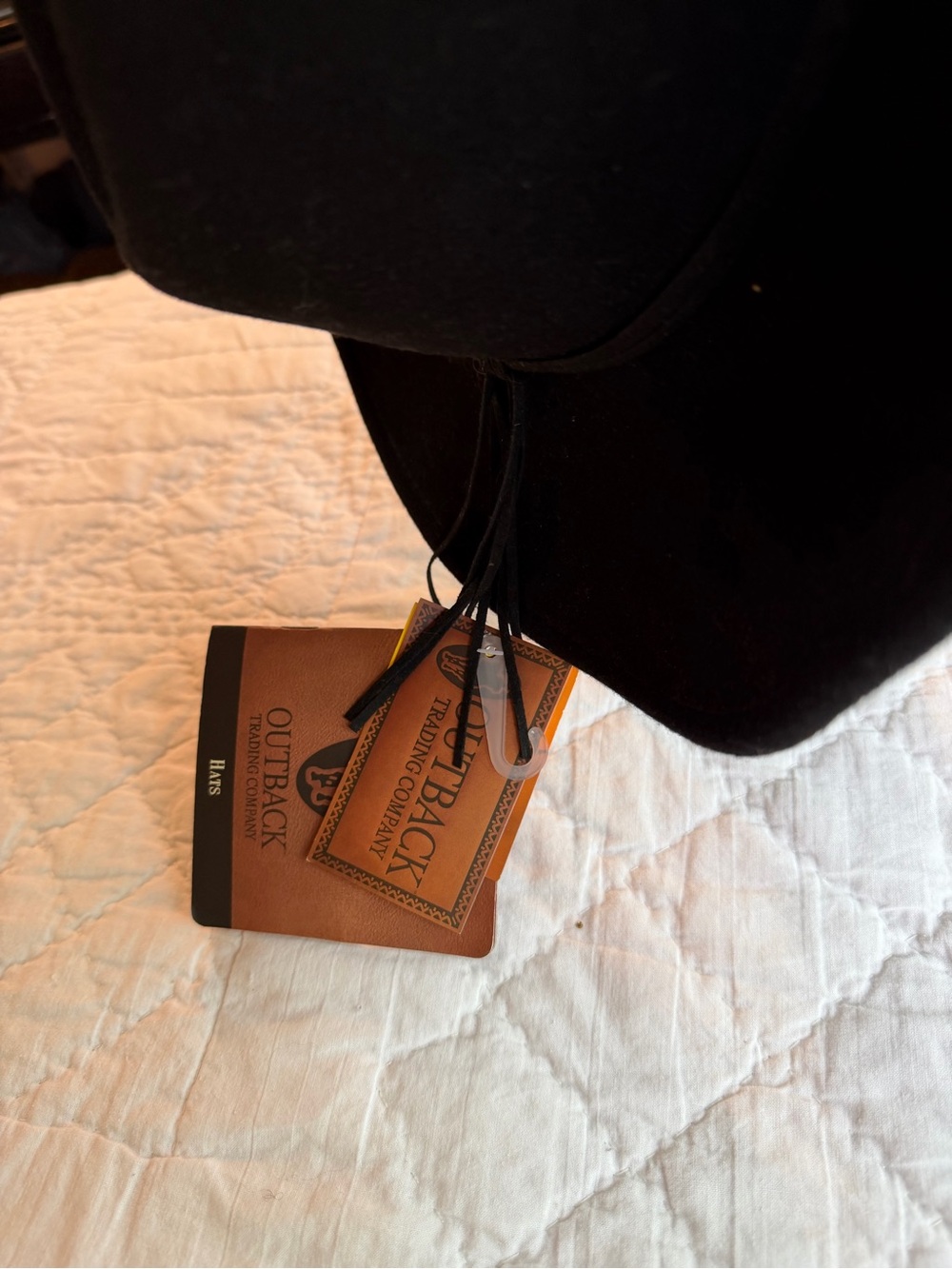 Outback Trading Company Black Men's Hat with Chin Cord